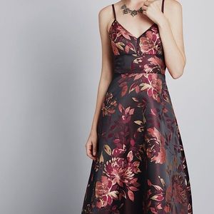 Eliza J Jaquard Floral Midi Dress